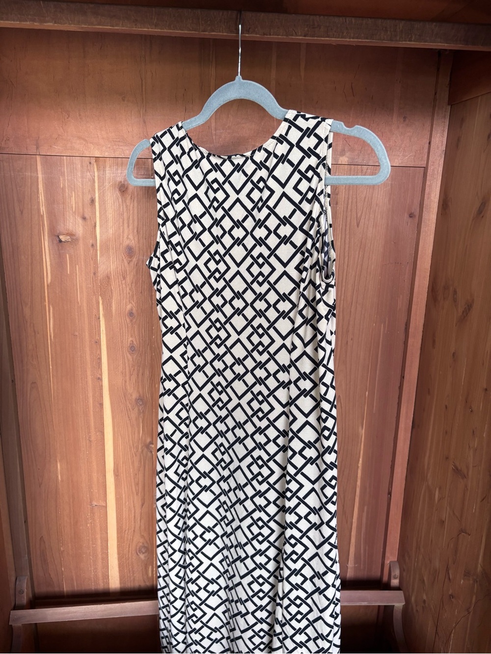 Danny & Nicole Black and Tan Geometric Maxi Dress